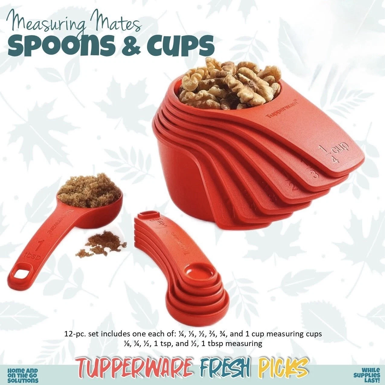 NEW Tupperware Measuring Cups and Spoons Set Measuring Mates 12 pc Set
Opens in a new window or tab