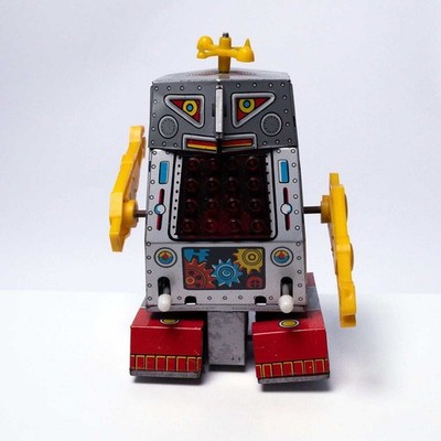 Vintage Noguchi Mechanical Wind-up Super Robot Made in Japan 1960's