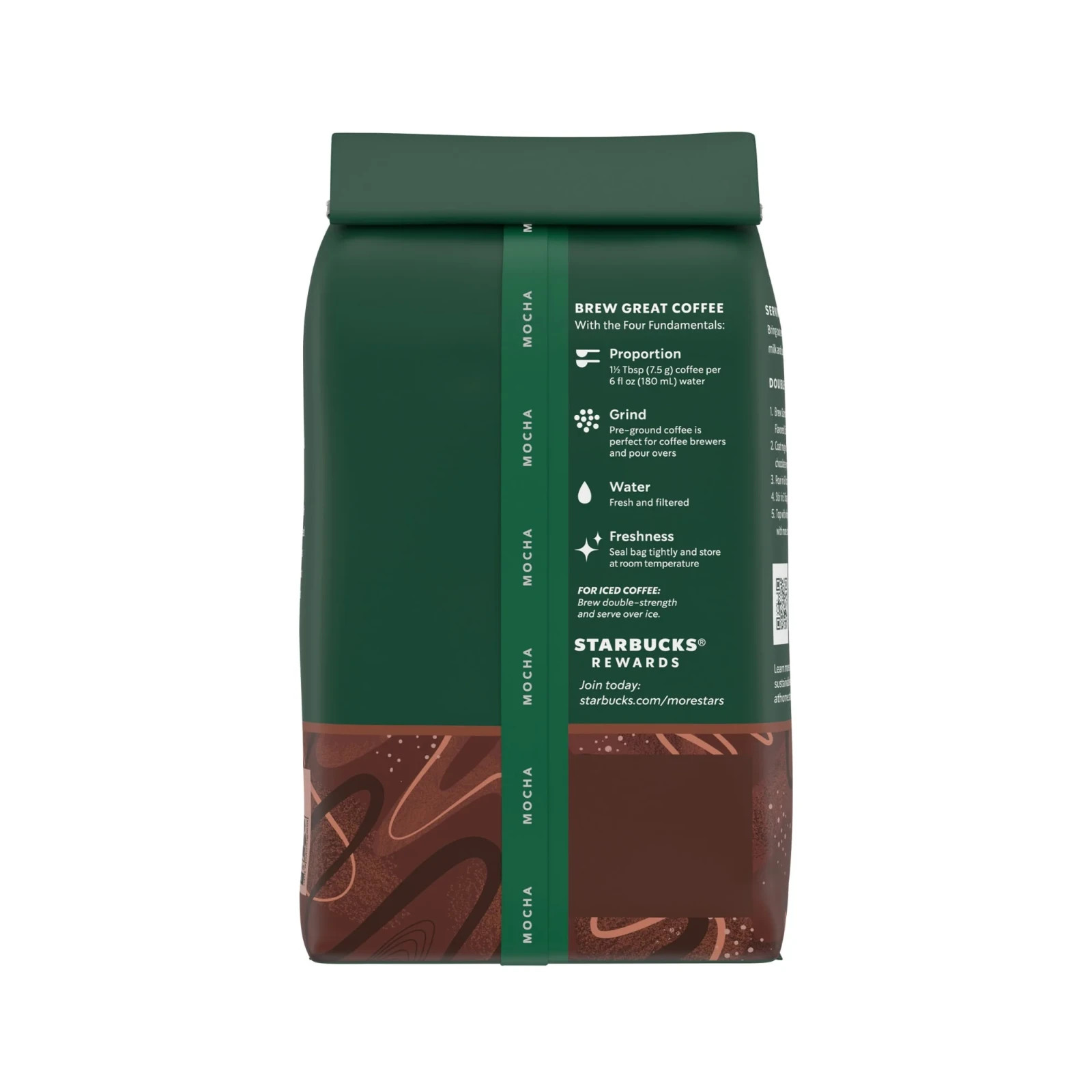 Starbucks Mocha, Ground Coffee, Flavored Roast Hot or Iced Coffee, 11 oz