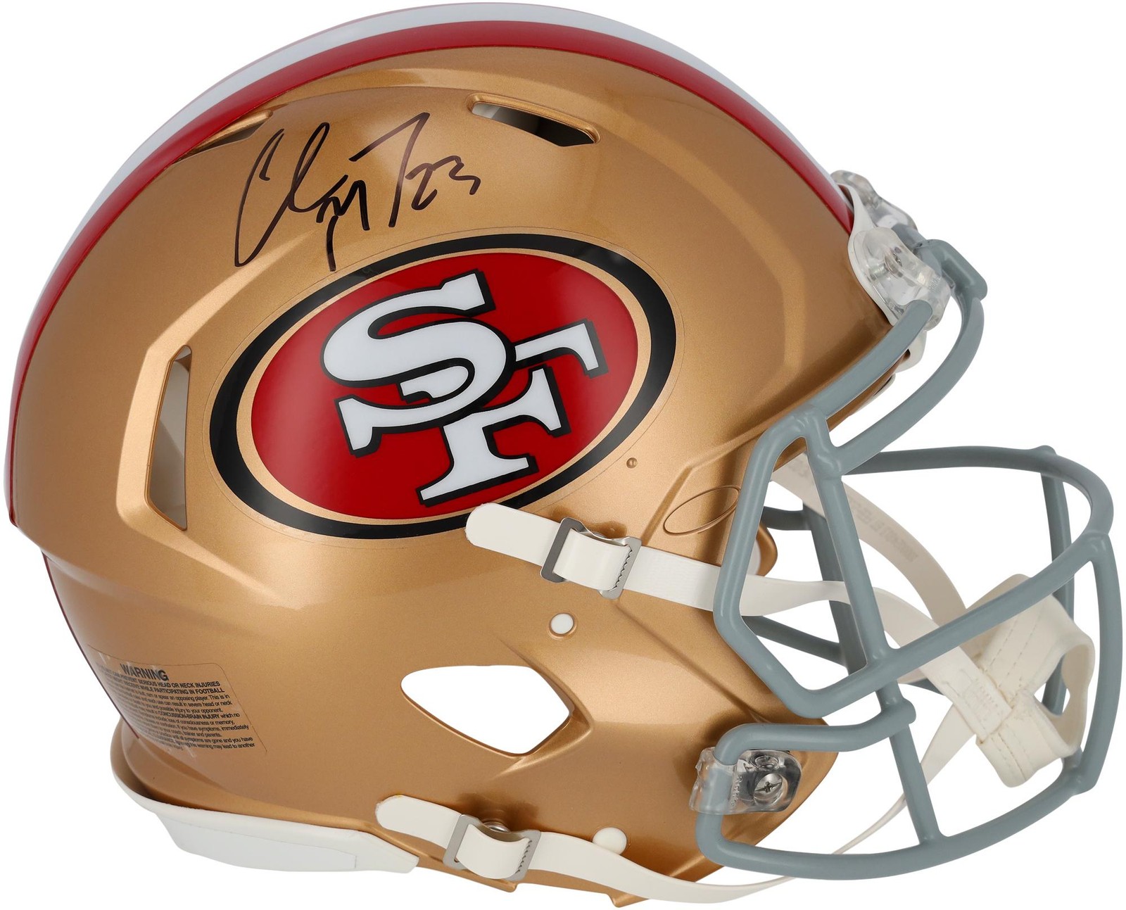 Christian McCaffrey Autographed Signed San Francisco 49ers Riddell Speed Authentic Helmet 