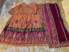 Women Wedding Party Lehnga Choli 3 Piece Set Size 8-10