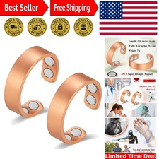 Fashionable Adjustable Copper Magnetic Ring - Includes Gift Box 4X Magnets
