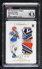 2021 Flawless Collegiate Rookie Gold 8/10 Kyle Trask CSG 9.5 Dual Patch 5f2