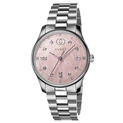 Gucci G-Timeless YA1265062 Ladies 29mm Pink Mother of Pearl Quartz Watch