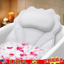 Ergonomic Bath Pillow W/ Suction Cups Soft Spa Cushion Relaxation Support New