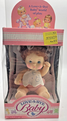 Hasbro Love -A-Bye Baby Doll Diaper Bib Bottle Comb Ages 4+ Vintage 1987