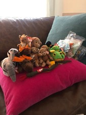 beanie babies lot with tags including McDonald  s teenie beanie babies twin