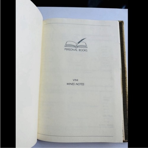 VINTAGE 90s FENDI VINI WINE TASTING NOTES JOURNAL GOLD NOTEBOOK OSTRICH LEATHER - Picture 6 of 13
