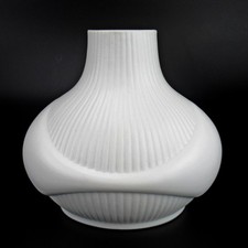 Eschenbach Porzellan Vase OP ART Bisquitporzellan Matte Vintage 60s 70s Design +