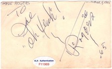 JIMMIE ROGERS (d. 1997) Signed 3x5 Index Card Blues Singer ALA F11969