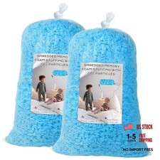 Bean Bag Filler, 10lbs Shredded Memory Foam Filling, Bean Bag Blue 10.0 Pounds