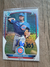 Jefferson Rojas Signed 2023 1st Bowman Mojo Refractor Baseball Card Cubs #BCP-70