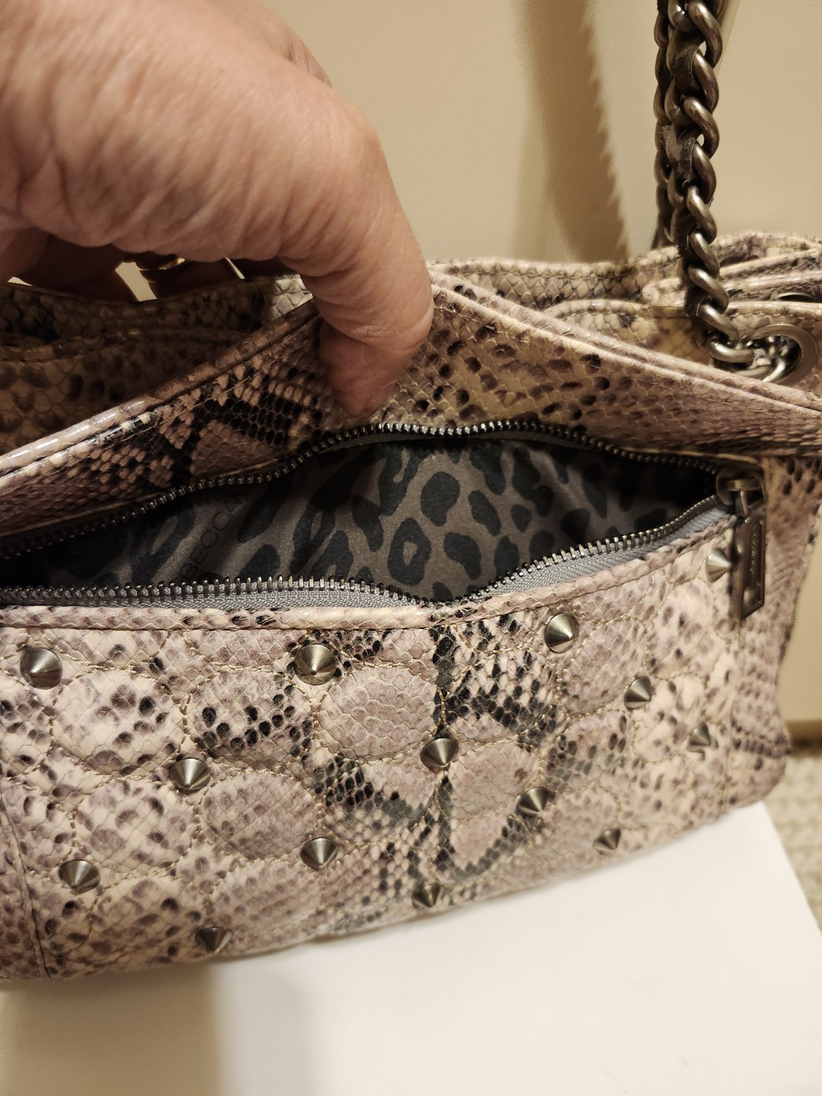 Rebecca Minkoff Python Embossed Leather Chain Lin… - image 7