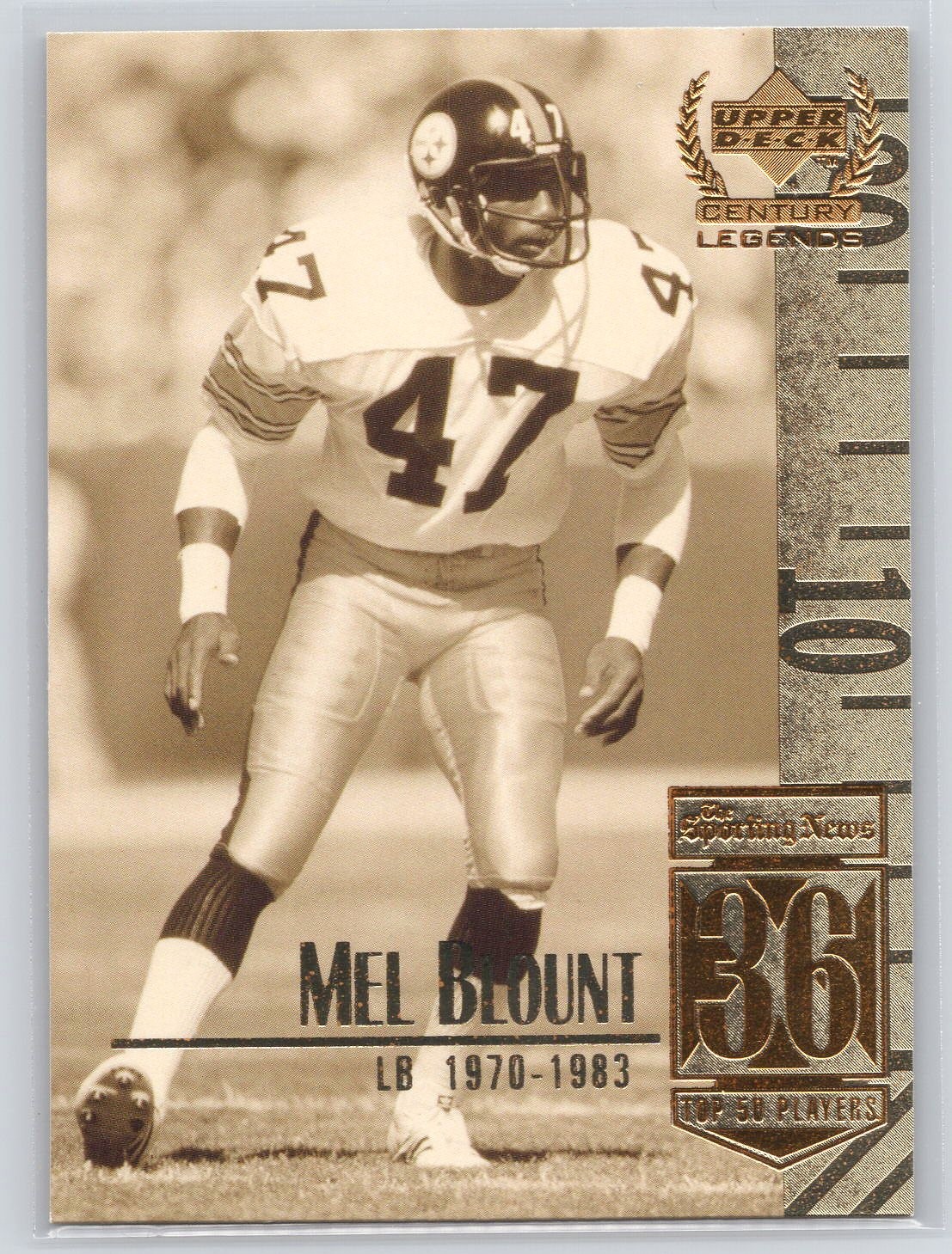1999 Upper Deck Century Legends #36 Mel Blount - Steelers - HOF
