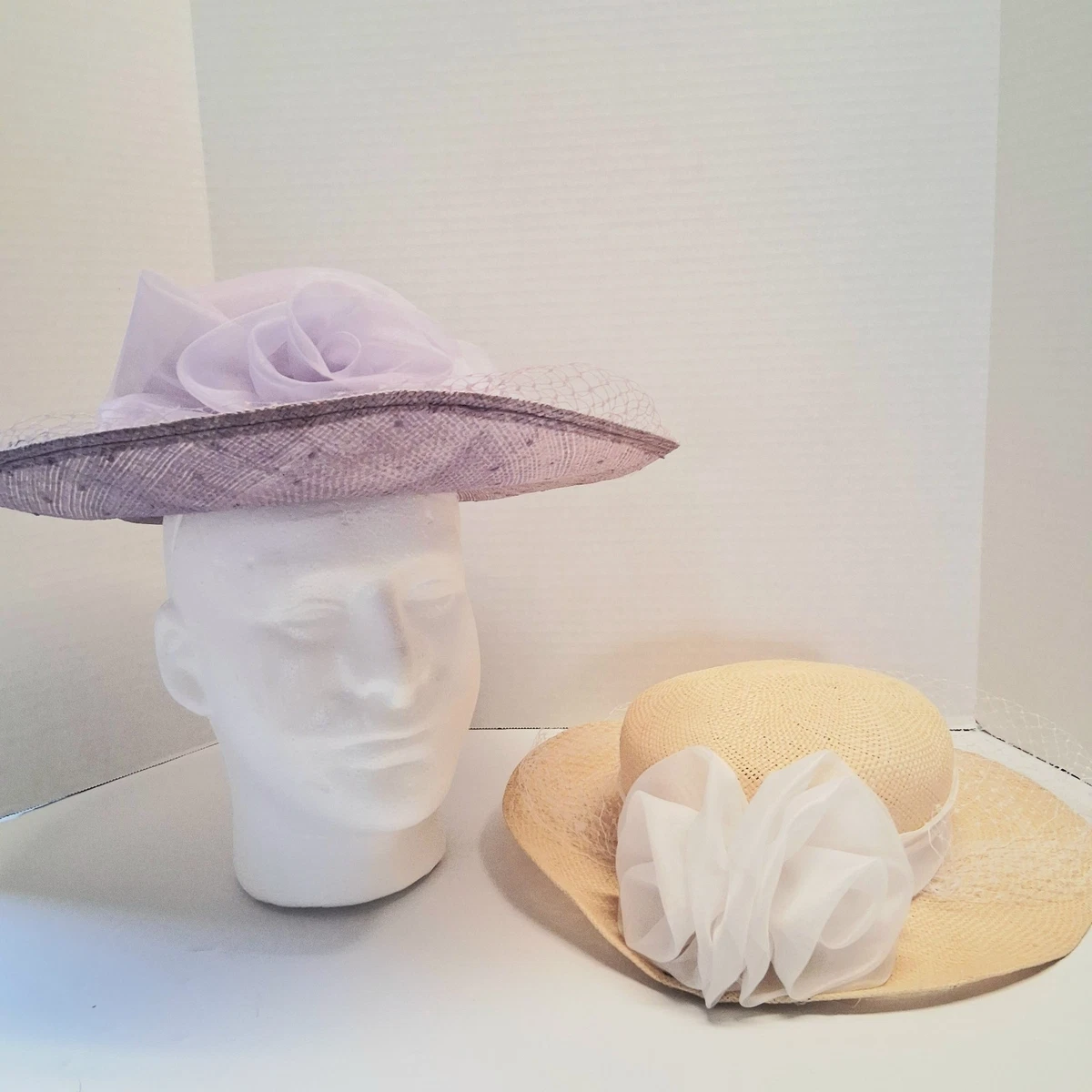 Vintage Ariane Millinery Womens Natural Straw Hat White Wide Brim Floral Accent Bucket Straw Vintage Hats for Women for sale | eBay main image 2
