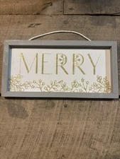 Merry Sign Wall Decor For Christmas Winter Holiday