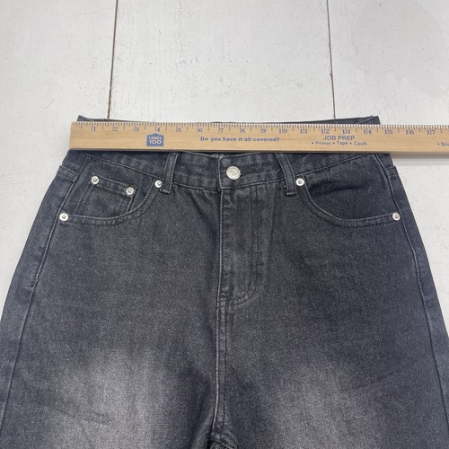 Real Takai Black Washed Wide Straight Leg Denim Jeans Unisex Size Small 29" - Picture 3 of 8