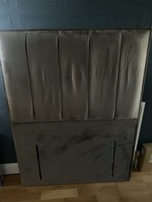 NEXT Dark Grey Single Headboard Velvet Upholstered