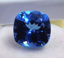 8.50 Ct NATURAL Extremely Blue Aquamarine Cushion Cut Certified Loose Gemstone