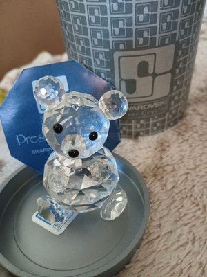 Swarovski Silver Crystal Teddy Bear Figurine 7637 NR 54 with Box 2''