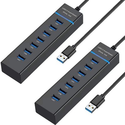 2 Pack USB Hub 3.0, USB Splitter Multiport USB Extender for Laptop, PC, MacBo...
