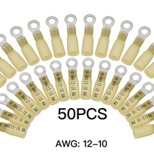 12-10 AWG Heat Shrink Wire Connectors Insulated Crimp Ring Terminals Assortment