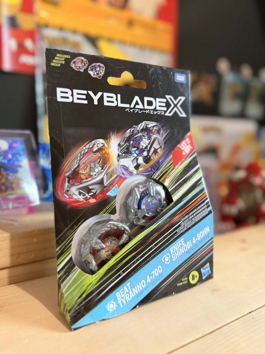 Beyblade X Beat Tyranno 4-70Q & Knife Shinobi 4-80HN Dual Pack