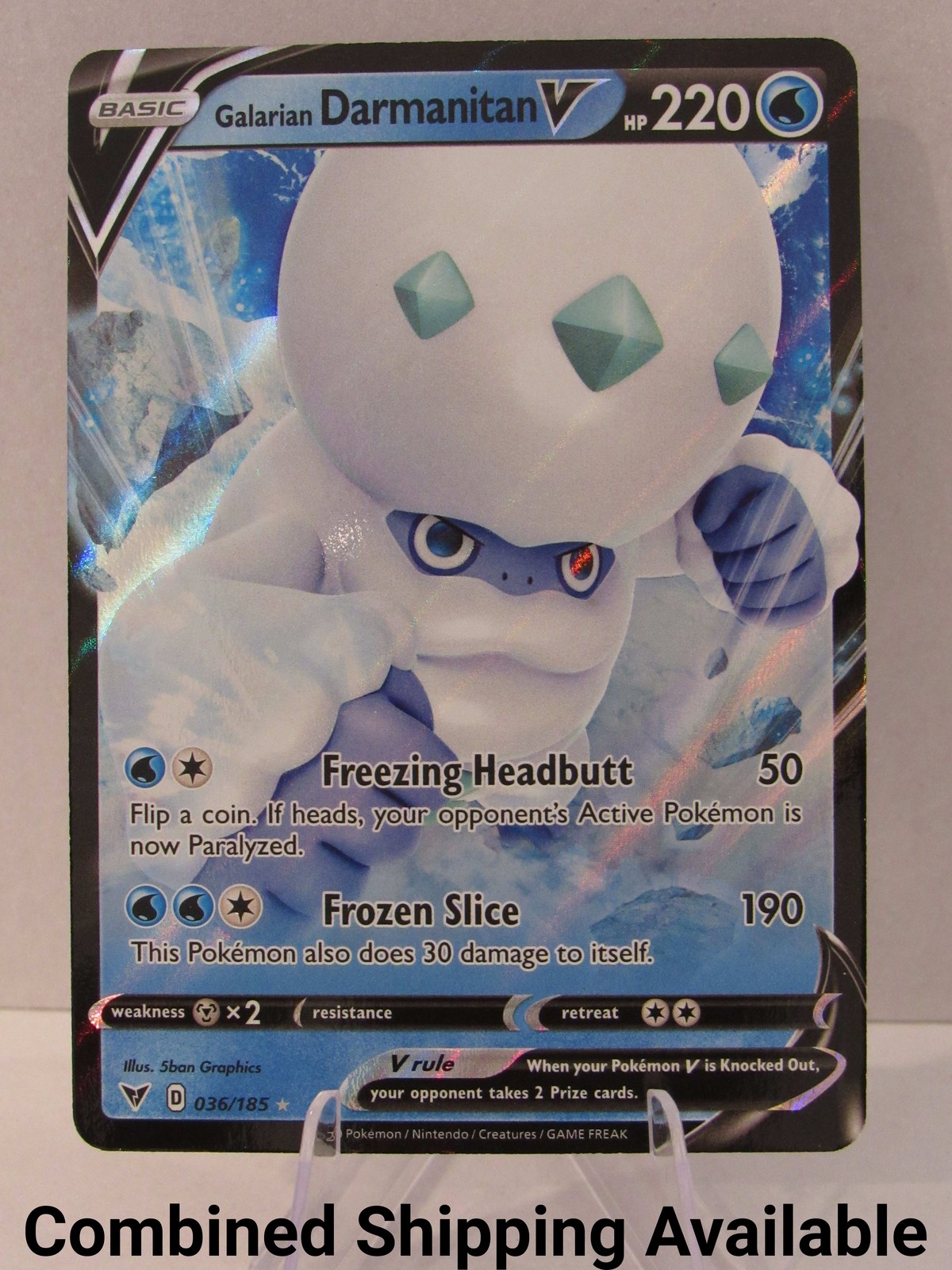 Galarian Darmanitan V 036/185 SWSH04: Vivid Voltage NM Full Art English 11928