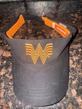Whataburger Strapback Sun Visor Cap Black One Size Adjustable Embroidered