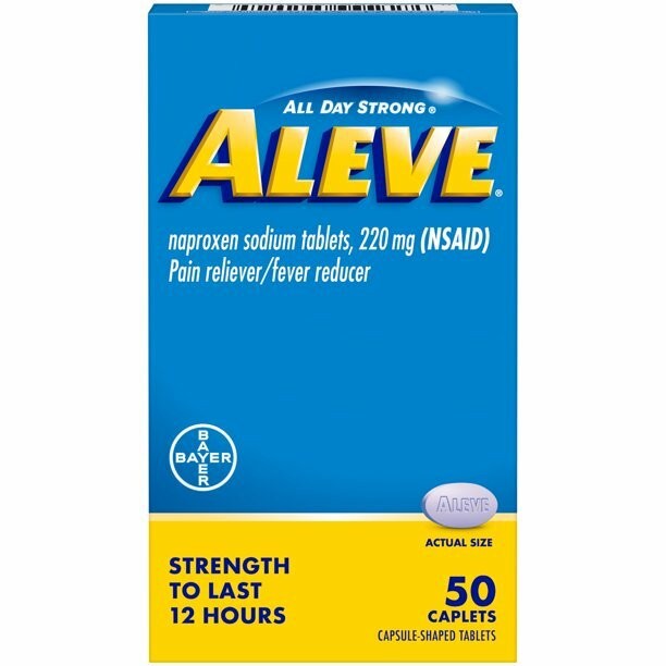 Aleve Pain Relief Fever Reducer Caplets 50 Count expires 01/28