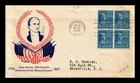 Dr Jim Stamps James Monroe 5c Block First Day Cover W M Grandy Cachet