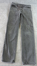 Vintage Made In USA Lee Mens 36x36 Washout Distressed Black Denim Jeans