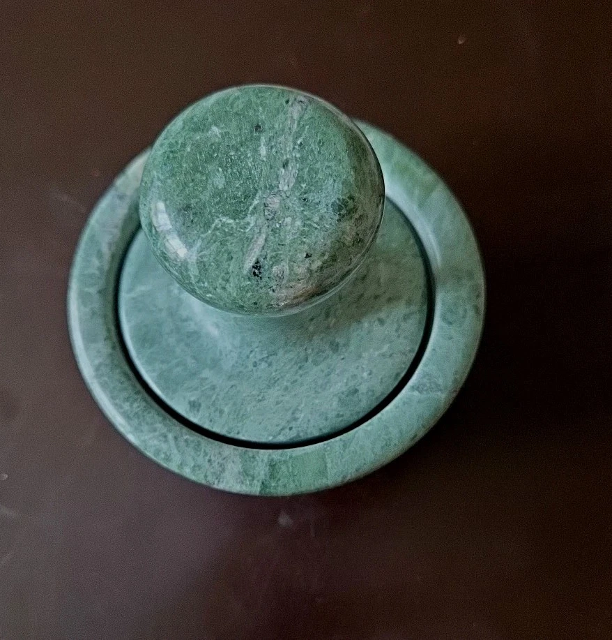 Mortar and Pestle Set Green Marble