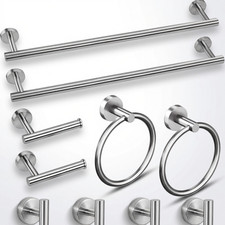 Bathroom Hardware Set 10 Piece Stainless Steel Brushed Nickel Wall Mount Towel