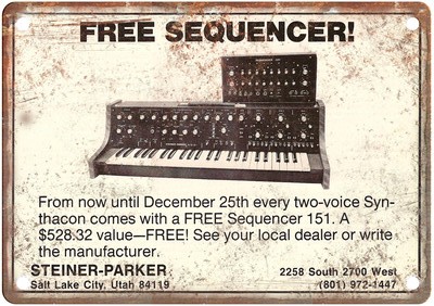 SCI Analog Keyboard Synthesizer Magazine Ad Retro Look Metal Sign R329