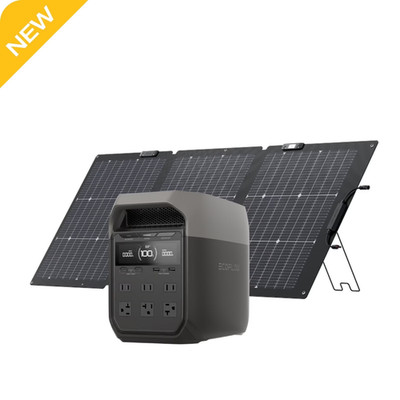 EcoFlow DELTA 3 1024Wh Portable Power Station LiFePO4 Battery+160W Solar Panel