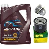 MotoröL Filter Set Mannol 5W-30 5 Liter + Schraube FüR Dacia Duster Renault 1.5
