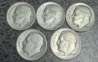 LOT OF 5 - 1948 D ROOSEVELT DIMES 90% SILVER