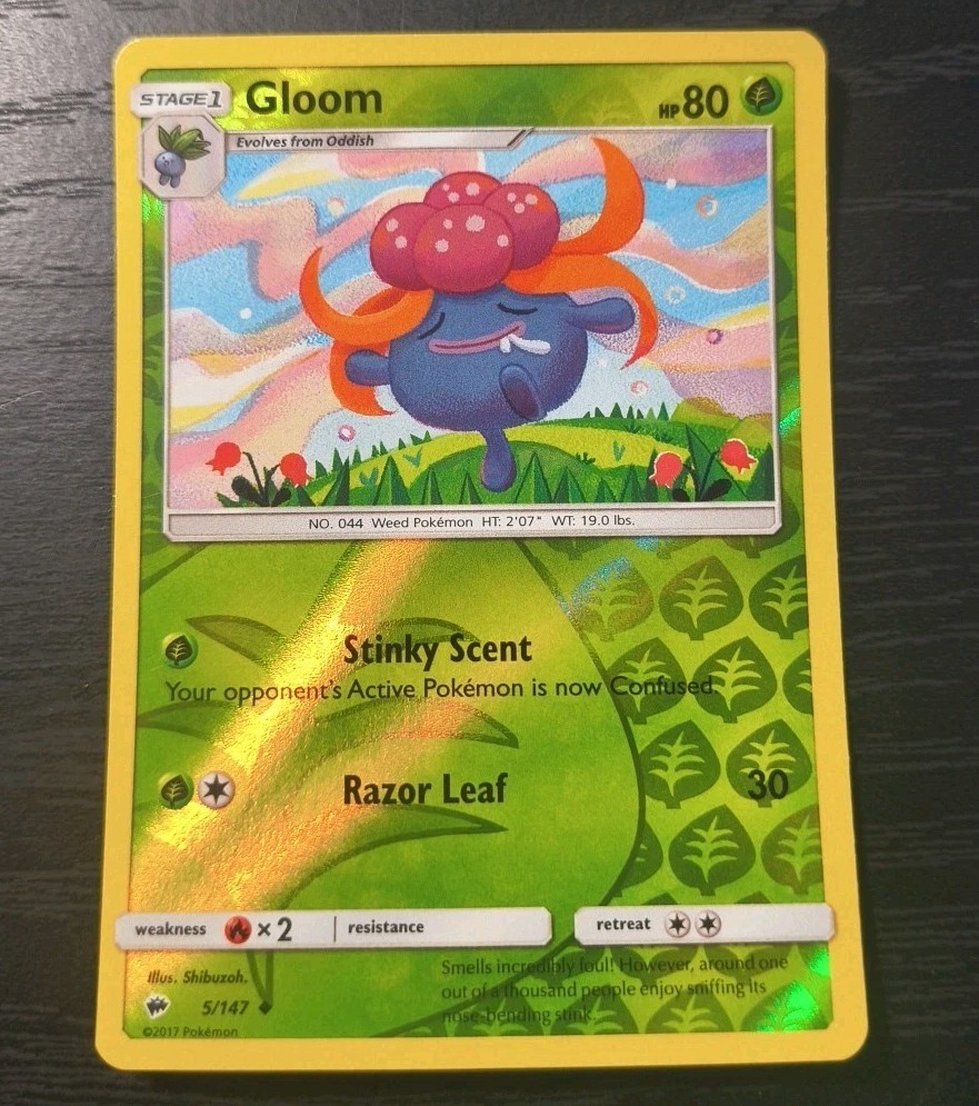 Pokemon Burning Shadows Gloom Reverse Holo Uncommon Card 5/147 LP