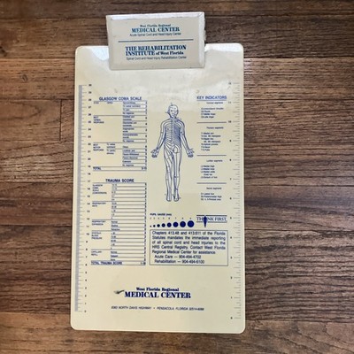 medical clipboard Vintage Glasgow Scale Medical History 