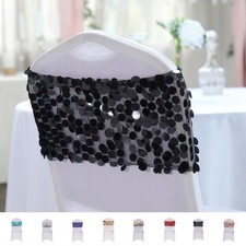 100 pcs 10" wide Large Payette Sequined Chair Sashes Wedding Party Decorations
