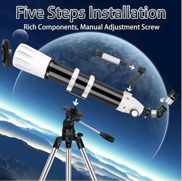 Telescope, 90mm Aperture 900mm Astronomical Refractor Telescope for Adults Hi... - Image 4 of 4