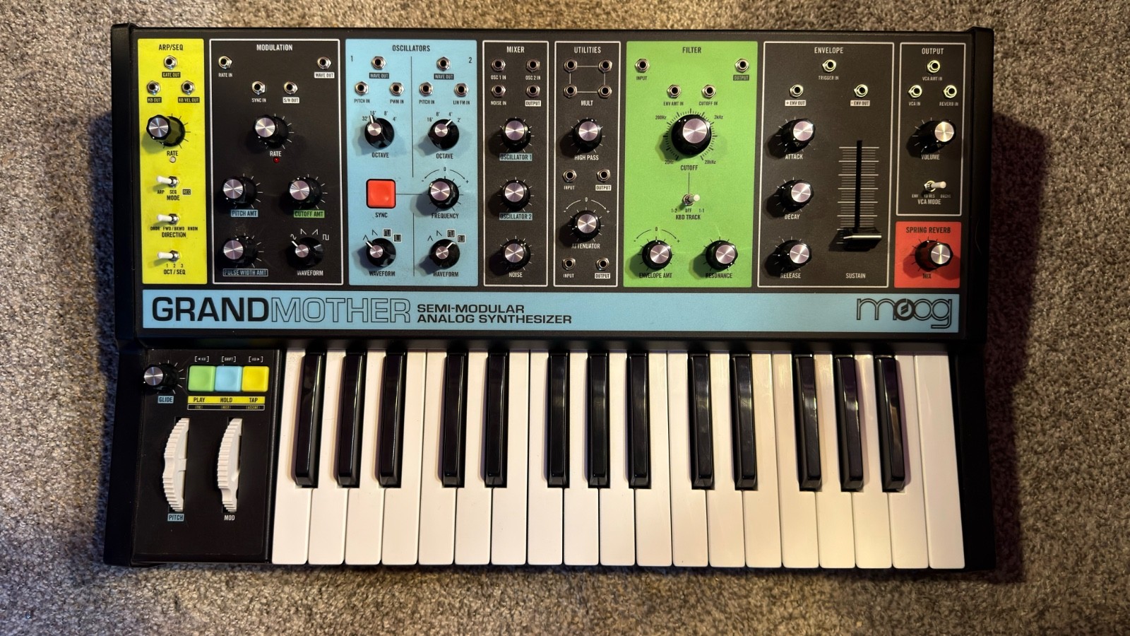 Moog Grandmother Semi-Modular Analog Synthesizer Multi-Colored