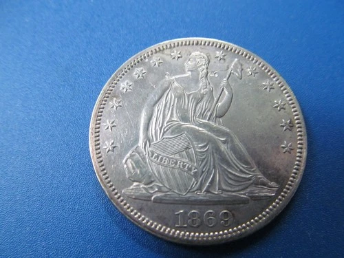 1869 PROOF SEATED LIBERTY HALF DOLLAR - A RARE FIND  - LOW MINTAGE COIN!!