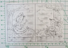 Tri Chem Picture Craft Liquid Embroidery 7370 Country Kids Fishing Bird Girl Boy