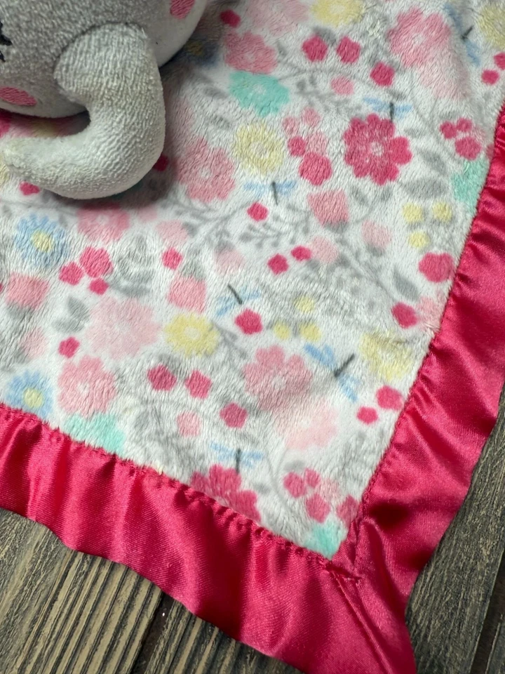 Manta de seguridad de felpa elefante satinado rosa Walmart Parents Choice Lovey Foto 2 de 3