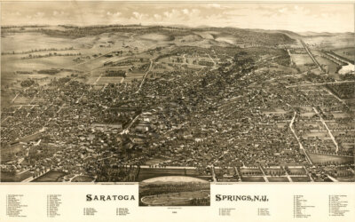Panoramic Map of Saratoga Springs NY 16x24