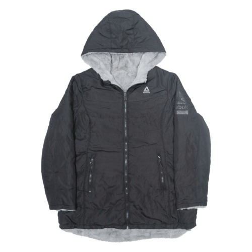 REEBOK Insulated Reversible Womens Puffer Coat Black Hooded XL - Picture 1 of 8