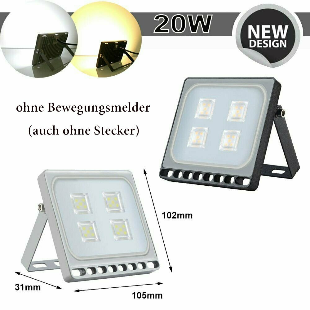 LAMLAMCK LED Strahler Mit Bewegungsmelder Außen - 100W 10000 LM 6