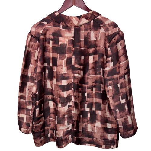 Marni Jacket Blazer Womens Lightweight Geometric Boxy Silk Linen Italy 46 Luxury - Picture 5 of 13